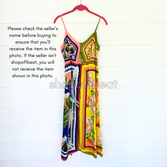NEW Farm Rio Double Scarves Pastel Midi Dress Small - Picture 12 of 17
